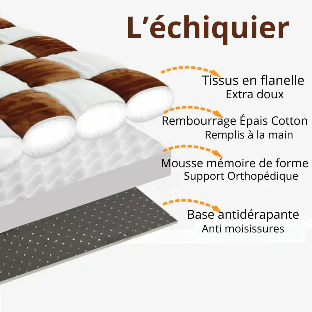 Canapé pour chien en forme d'échiquier