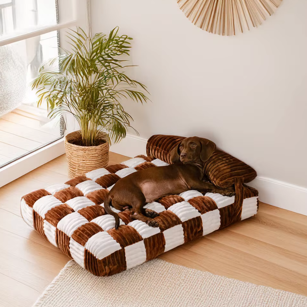 Canapé pour chien en forme d'échiquier