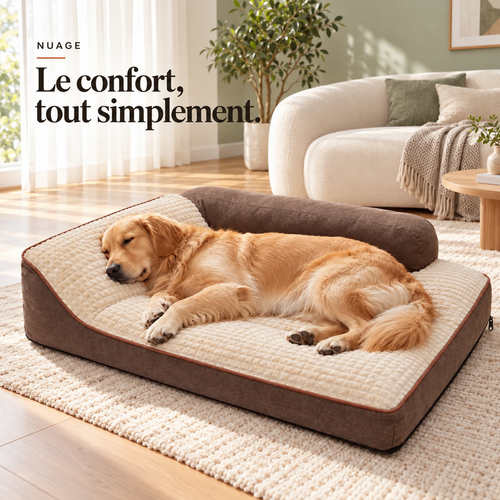 Nuage : le confort, tout simplement. Chien au repos dans le salon