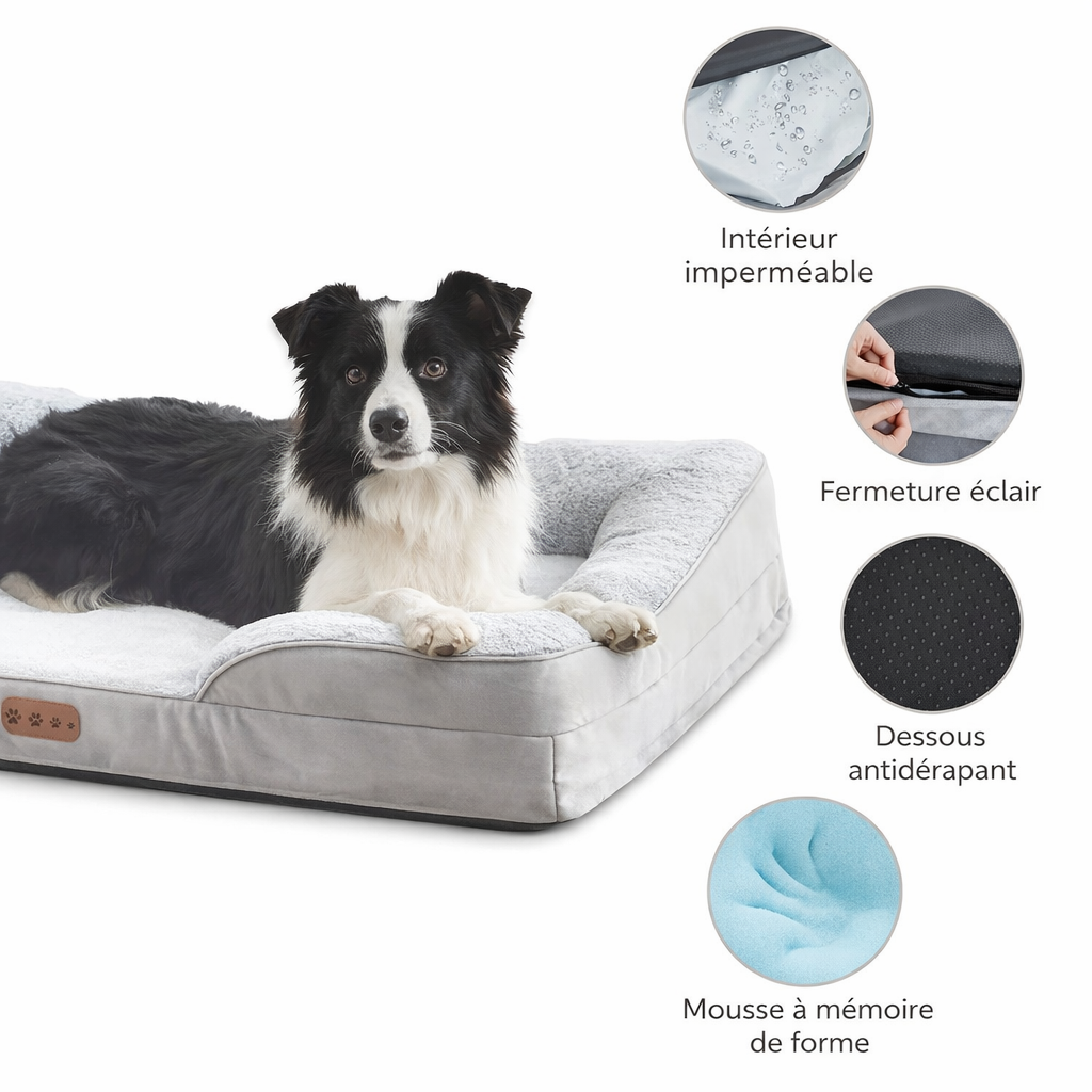 Memory Schaum Hundebett Universal C-Typ Armlehne Haustiersofa Abnehmbares Orthopädisches Hundekissen Katzenhöhle