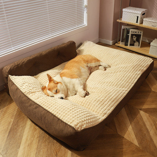 Lit-oreiller épais et lavable pour animaux